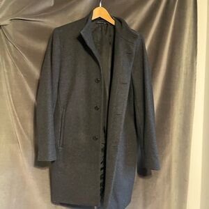 Theory Men's Charcoal Gray Single-Breasted Pea Coat